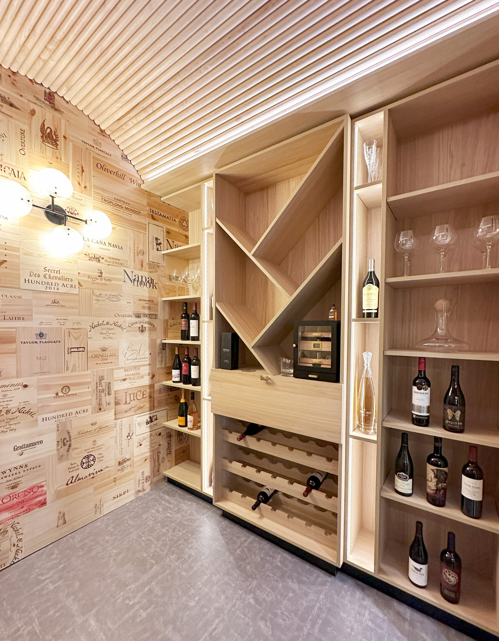 Custom Wine Cellar at Bespoke Closets & Organized Spaces luxury design studio
