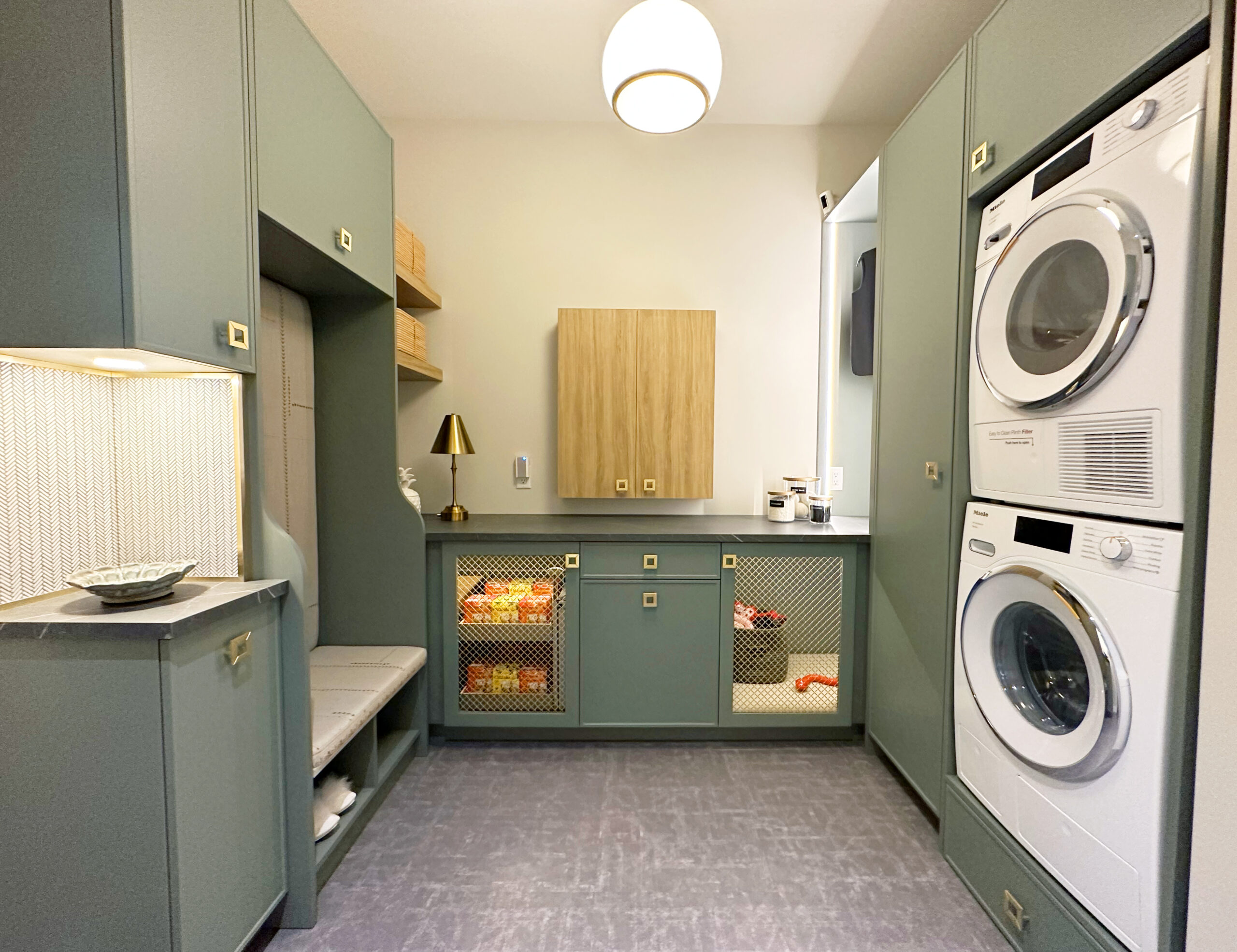Laundry Room with Barkitecture dog den at Bespoke Closets & Organized Spaces luxury design studio